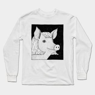 Pig In A Wig Long Sleeve T-Shirt